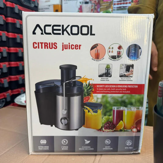ACEKOOL Citrus Juicer – 65mm Wide Feed Chute | 2-Speed Motor | Easy to Clean | BPA-Free