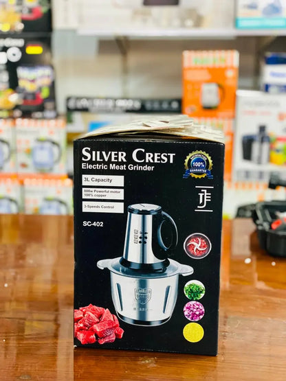 Silver Crest Electric Meat Grinder SC-402 – 3L Stainless Steel, 800W Powerful Motor